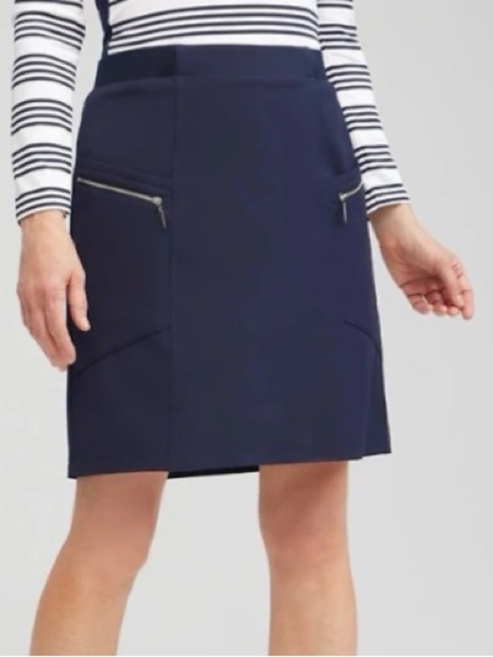 Chico’s • Zynergy Neema Navy Rib-Mix Golf Tennis Skort - 16